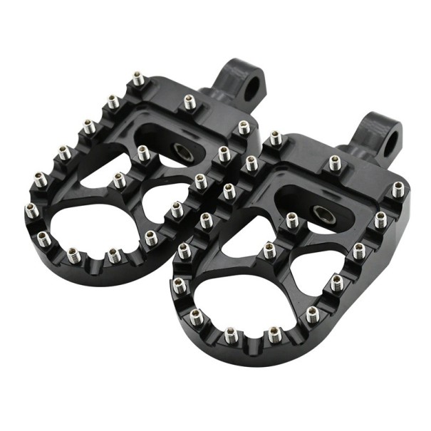 Motorradfußrasten 57 × 88 mm drehbar 360° Montagebohrung 10 mm einfarbig universal für die meisten Motorräder schwarz