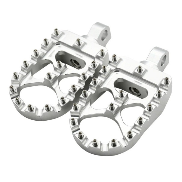 Motorsteunen 57 × 88 mm draaibaar 360° montagegat 10 mm eentonig universeel voor de meeste motorfietsen zilver