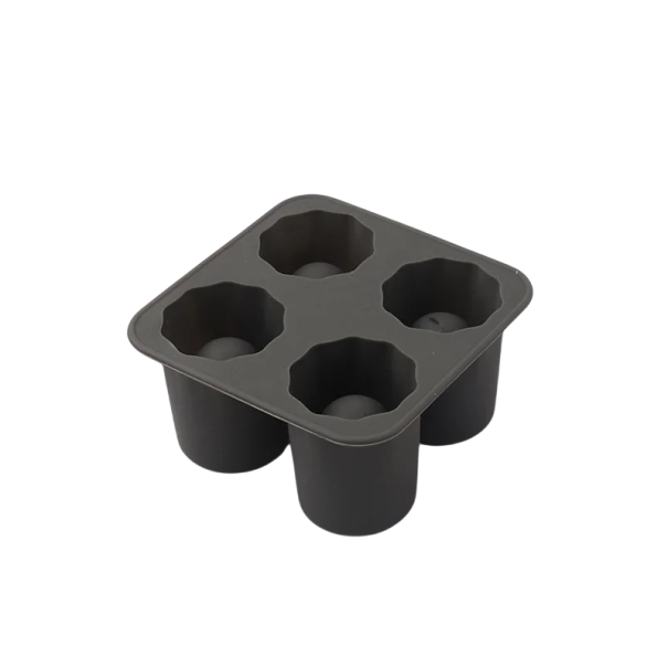 Moule à glaçons en silicone 10×5 cm 4 trous ronds Presse à glaçons créative pour whisky Bar à bière Ustensiles de cuisine Boules de glace rondes pour boissons gris