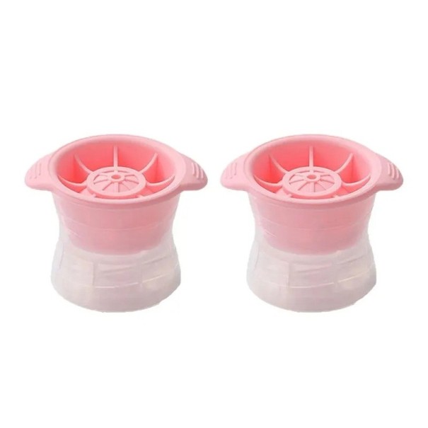 Moule à glaçons en silicone 109×79×85 mm 2 pcs Grande forme ronde à glace pour whisky Outil de cuisine à congélation rapide Accessoires de bar rose