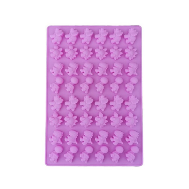 Moule en silicone avec des dinosaures rose