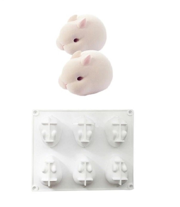 Moule en silicone avec des lapins 1