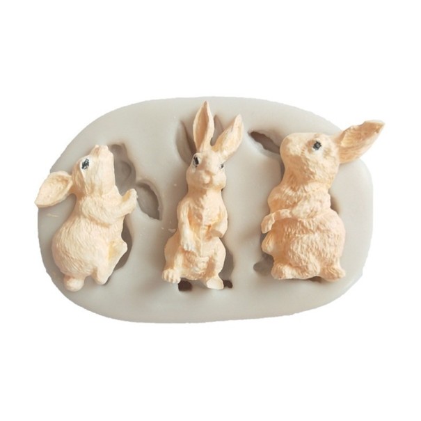 Moule en silicone avec des lapins 1