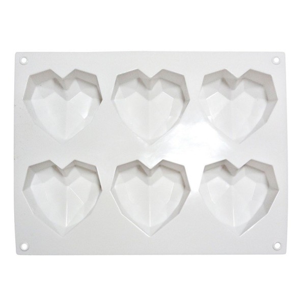 Moule en silicone cœur Z138 blanc