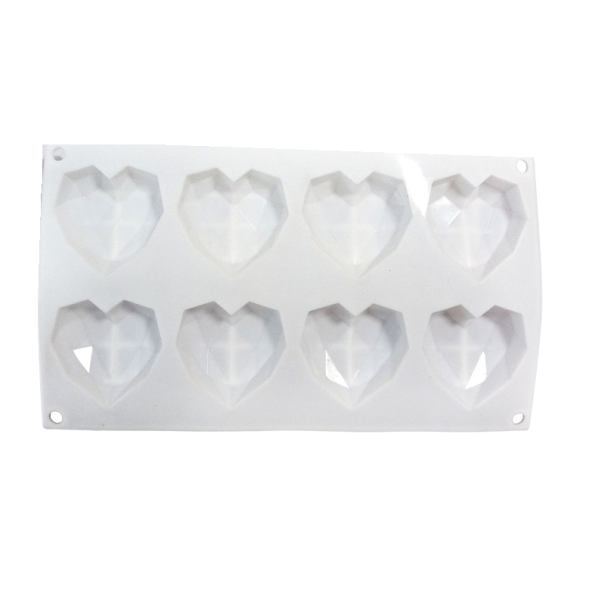 Moule en silicone en forme de cœur blanc