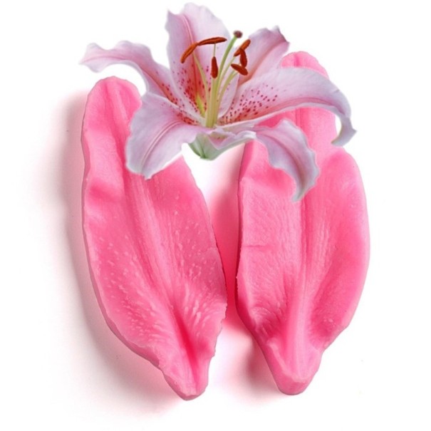 Moule en silicone feuilles de lys 2 pcs 1