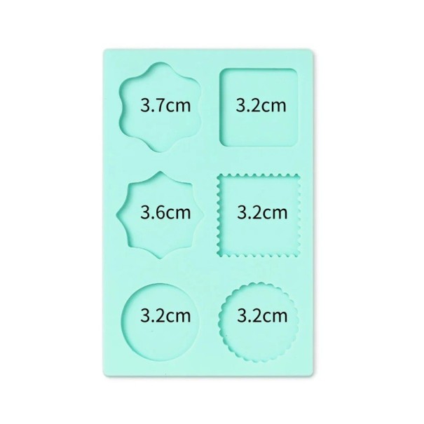 Moule en silicone pour sceau 13,2 x 8,5 cm Différentes tailles de cavités Moule pour sceaux en cire pour décorer des enveloppes et des annonces vert