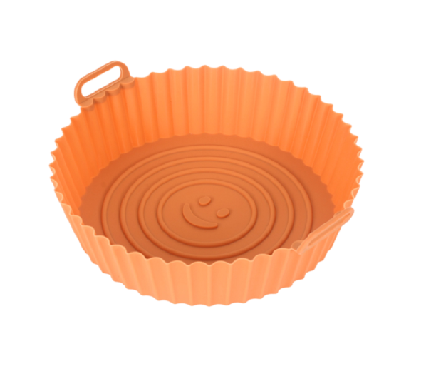 Moule rond en silicone pour friteuse à air 22 cm orange