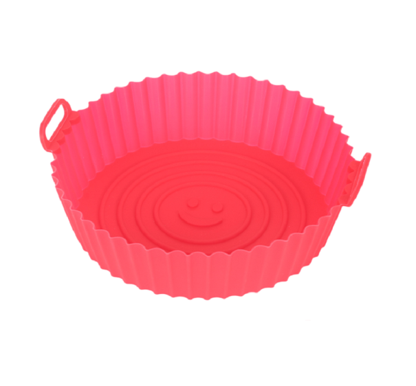 Moule rond en silicone pour friteuse à air 22 cm rouge
