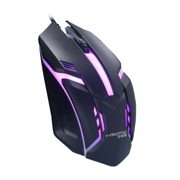 Mouse de gaming pentru computer cu iluminare în șapte culori Cablu USB de 1,4 m Rezoluție de până la 1000 DPI Dimensiuni 124 x 68 x 35 mm negru