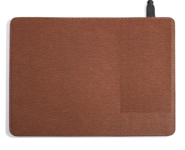 Mouse Pad with Wireless Charger brown