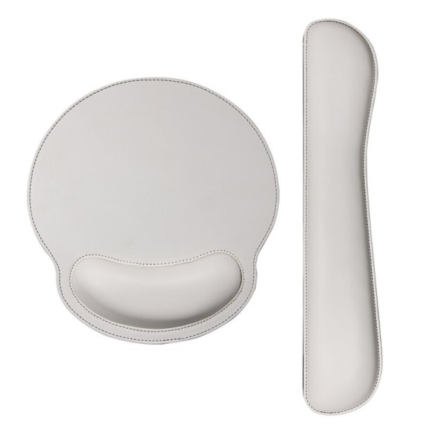 Mouse Pad with Wrist Support for Keyboard white