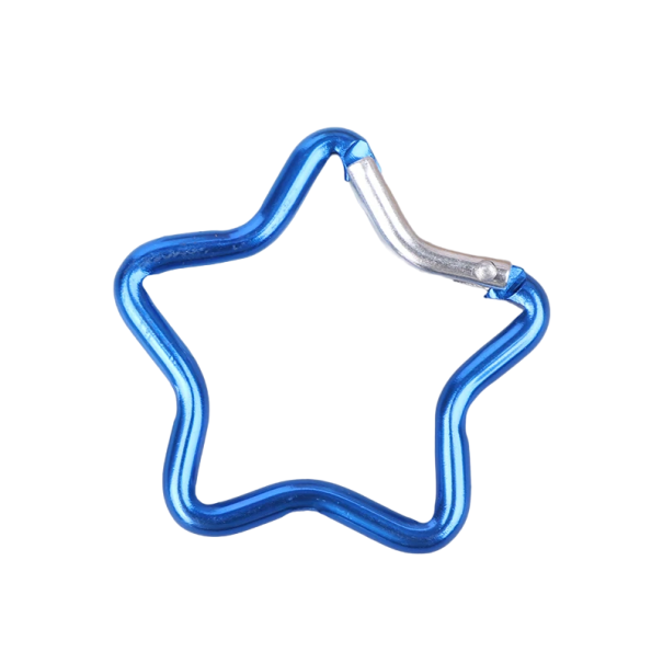 Mousqueton en forme d'étoile 4,8 x 4,8 cm Mousqueton en acier inoxydable bleu