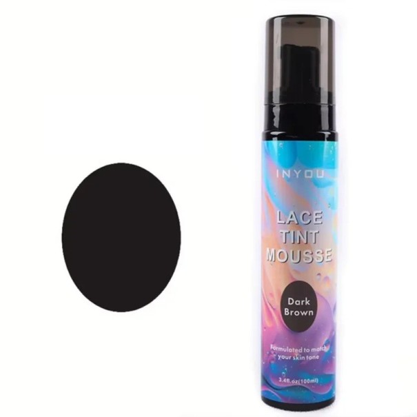 Mousse do koloru koronki peruki Lace Tint Mousse 100 ml tonujący mousse do melt lace oraz naturalny odcień skóry i włosów czarny