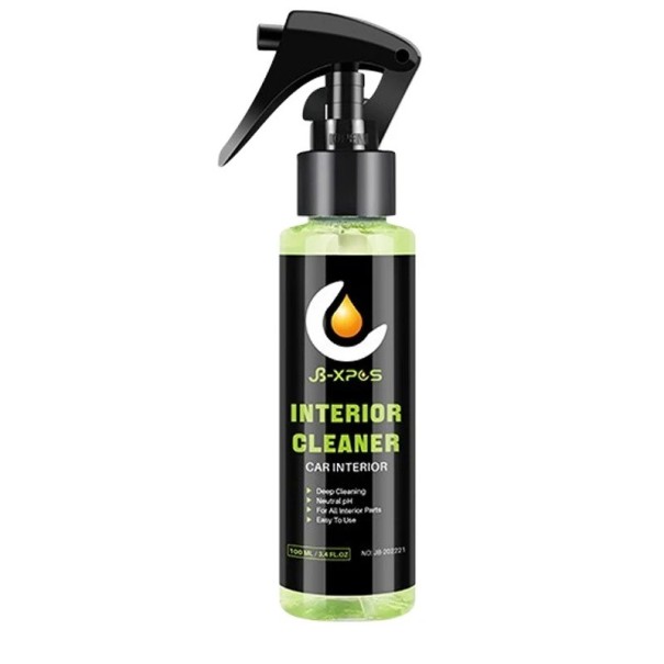 Mousse nettoyante pour voiture 100 ml Outil de nettoyage intérieur voiture Sièges Tableau de bord Plastique Textile Nettoyant décontaminant 1