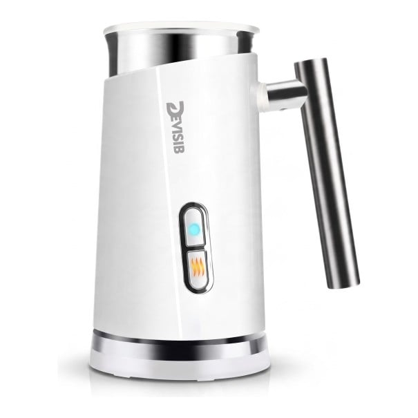 Mousseur à lait automatique DEVISIB 3 en 1 Contenant 300 ml Puissance 500 W Mousse chaude et froide Réchauffement du lait Bouilloire en acier 1