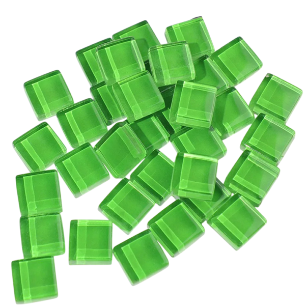 Mozaikové skleněné dlaždice 10 x 10 x 4 mm 50 ks Modrý lesk Čtvercové krystalové zrna Řemeslné potřeby Skleněné třpytivé kousky Dekorace zelená