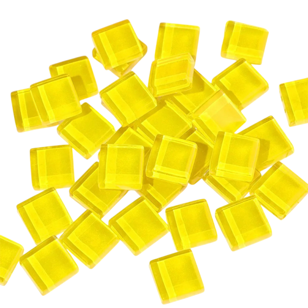 Mozaikové skleněné dlaždice 10 x 10 x 4 mm 50 ks Modrý lesk Čtvercové krystalové zrna Řemeslné potřeby Skleněné třpytivé kousky Dekorace žlutá