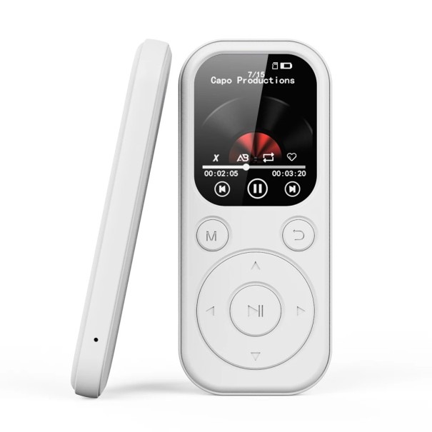 MP3 přehrávač 16 GB s Bluetooth 5.4 dotykový displej 1,8 palce FM rádio a čtečka e-knih i diktafon nabíjení USB-C na poslech hudby bílá