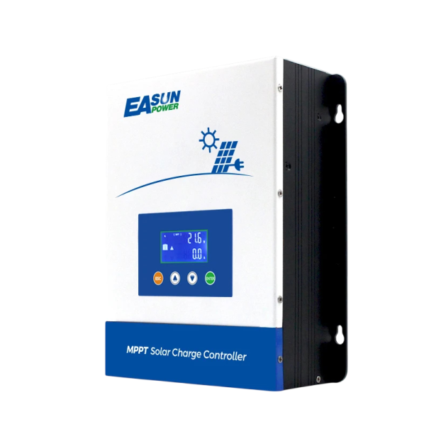 MPPT solární regulátor nabíjení 100A 22x15x7 cm 12V 24V 36V 48V LCD displej bílo modrý pro panel baterii a osvětlení 1