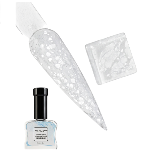 Mramorovací inkoust na nehty 12ml ocean wave blooming lak na nail art pro vytváření vodních mramorových a kouřových vzorů na manikúru bílá