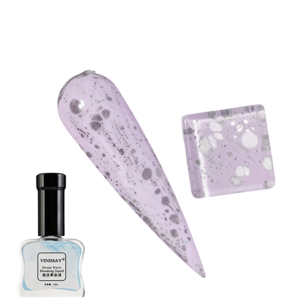 Mramorovací inkoust na nehty 12ml ocean wave blooming lak na nail art pro vytváření vodních mramorových a kouřových vzorů na manikúru fialová