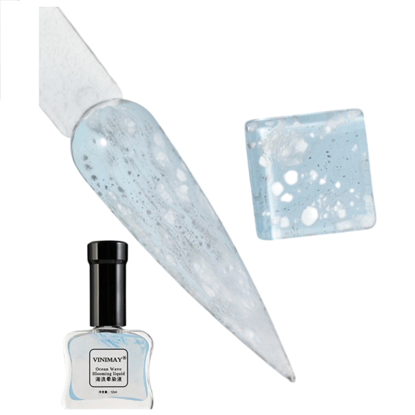 Mramorovací inkoust na nehty 12ml ocean wave blooming lak na nail art pro vytváření vodních mramorových a kouřových vzorů na manikúru modrá