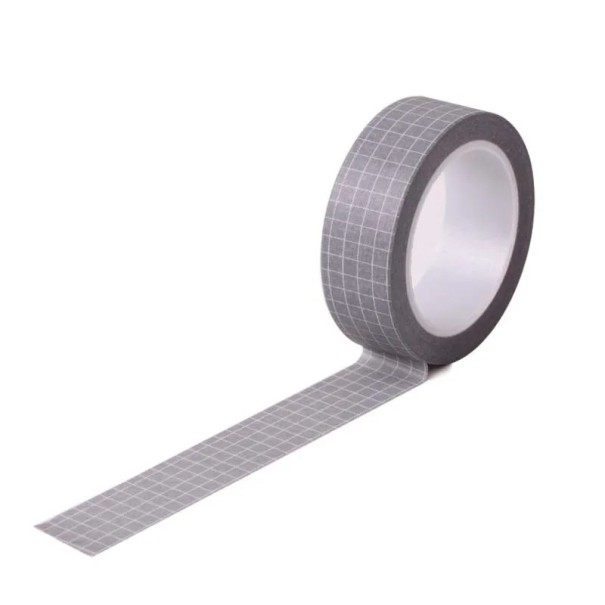 Mřížkovaná papírová lepící páska 10 m x 15 mm DIY maskovací plánovací dekorativní páska pro scrapbooking a journaling různé barvy stříbrná