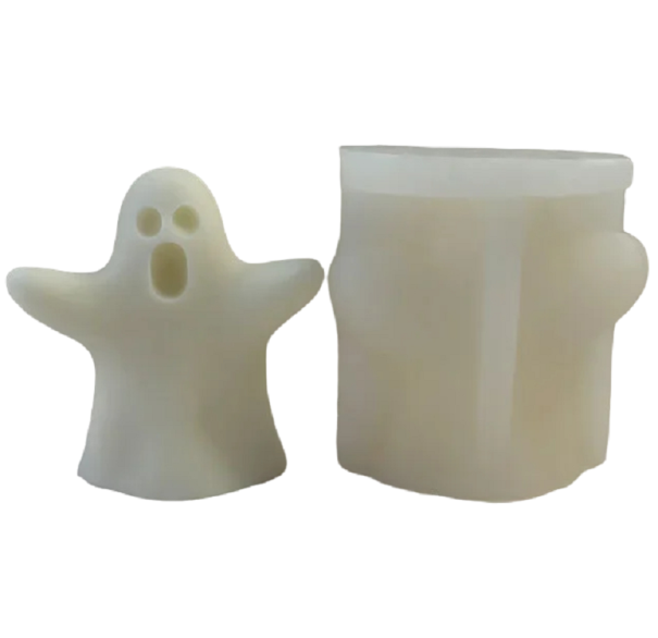 Mucegaiă din silicon pentru lumânări. Mucegai mic înfricoșător pentru fantomă. Lumânare decorativă, lumânări lucrate manual, decorare pentru Halloween, 7,1 x 7,5 cm. 1