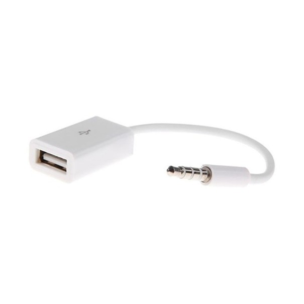 Mufă de reducere de 3,5 mm la USB alb