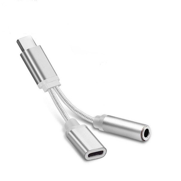 Mufă USB-C la 3,5 mm / adaptor USB-C argint