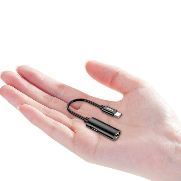 Mufă USB-C la 3,5 mm / adaptor USB-C K115 negru