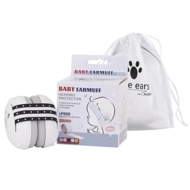 Muffy Baby lasten korvalaput, melunvaimennus, säädettävä sanka, pehmeät korvalaput, SNR 27 dB, kuulonsuojaimet, vauvat, taaperot, matka musta