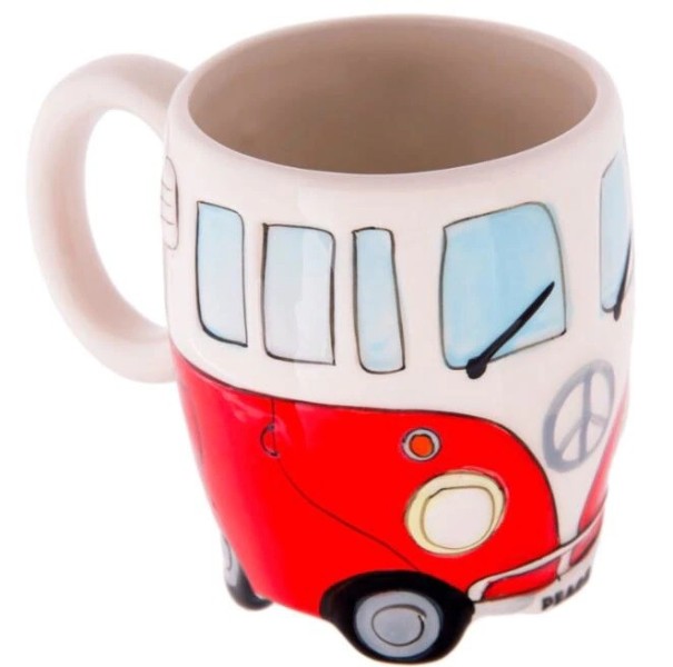 Mug en céramique peint à la main J2546 rouge