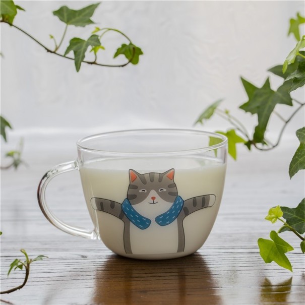 Mug en verre chat et chien chat