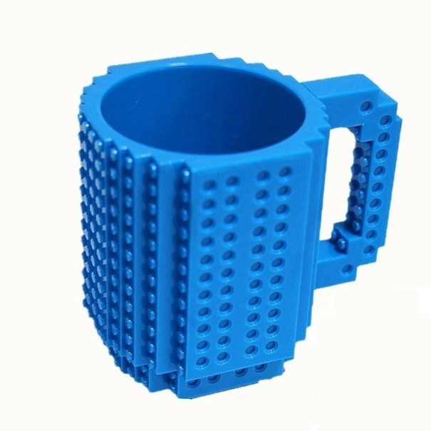 Mug enfant en briques de construction bleu