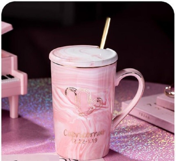 Mug marbré avec motif du zodiaque rose 4