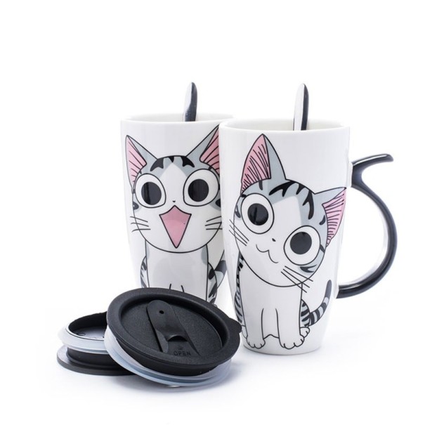 Mugg med sked katt