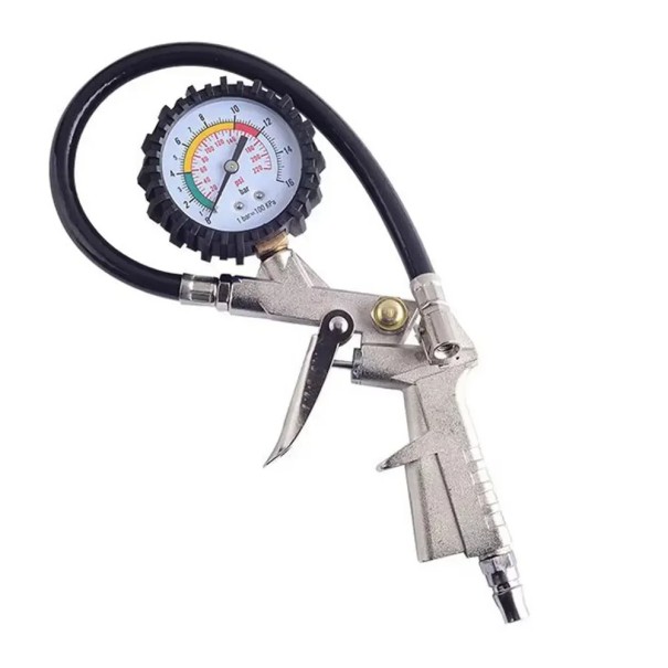 Multi-Purpose Tyre Pressure Gun Highly Durable Pressure Gauge for Cars, Motorcycles, SUVs and Air Compressors Pump 1