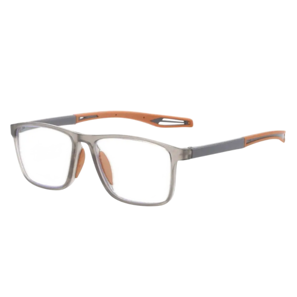 Multifocale kunststof leesbril +1.50 met blauwlichtfilter Lichtgewicht TR90-materiaal Moderne bril op sterkte Comfort oranje