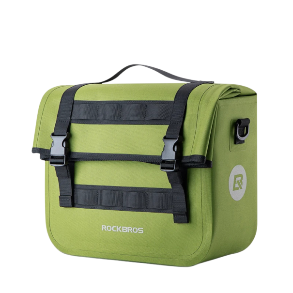 Multifunctional Bicycle Bag 33 x 27 x 14 cm 15 l Polyester Bag for Bicycle Rear Storage Organiser green