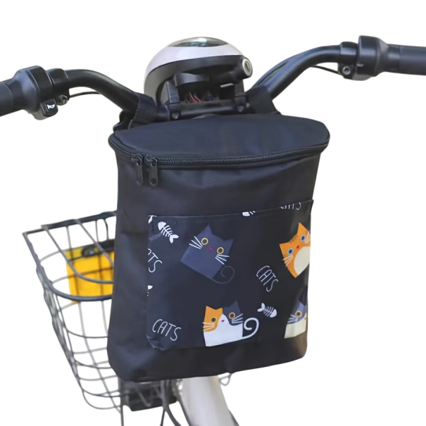 Multifunctional Cycling Bag 24 x 9 x 28 cm Nylon Cat Design Shoulder Bike Bag Storage Organiser for Accessories 1