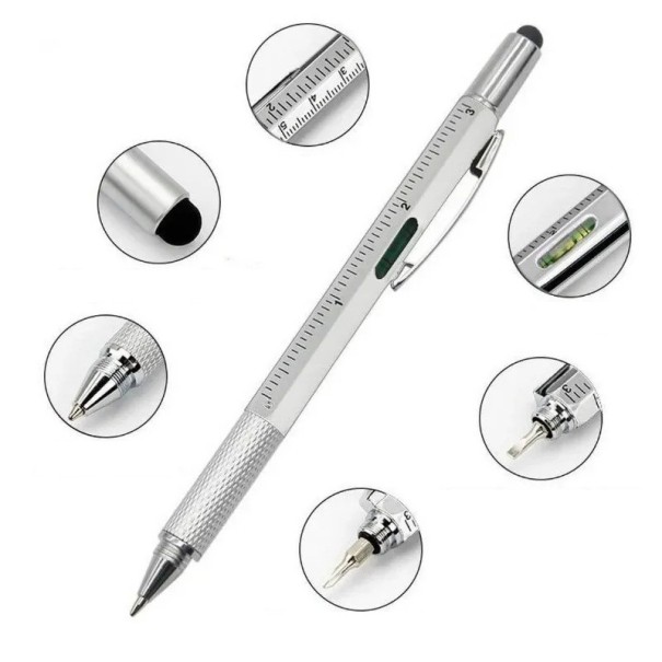 Multifunctional Pen with Ruler, Stylus, Spirit Level and Screwdrivers for Touch Screens and Repairs 1
