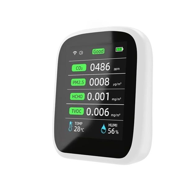Multifunkcionális 8 az 1-ben levegőminőség-érzékelő CO2, TVOC, HCHO, PM2.5 méréssel, WiFi kapcsolattal és online monitorozással mobilalkalmazáson 1