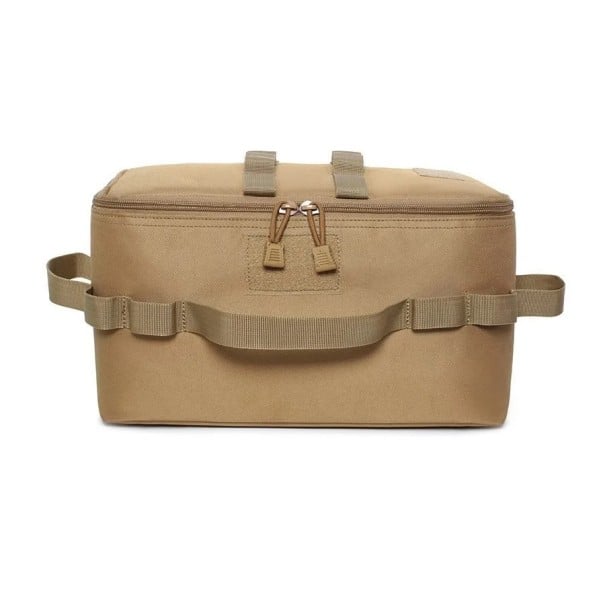 Multifunkčná kempovacia taška 19x34x17 cm Neutrálna taška na náradie Zipsové zatváranie Prenosná taška na nástroje Kempovanie Dielňu khaki