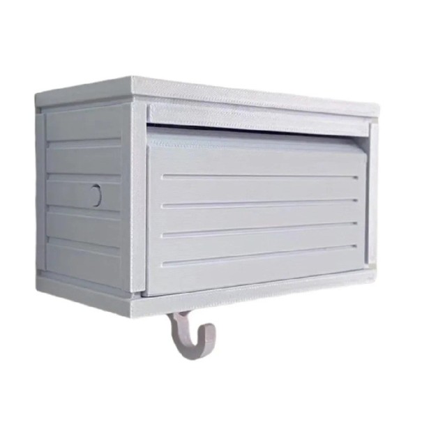 Multifunkční držák na klíče s otevíracími dveřmi 10,3x5x6 cm z PVC pro organizaci klíčů a doplňků v domácnosti bílá