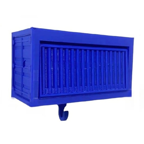 Multifunkční držák na klíče s otevíracími dveřmi 10,3x5x6 cm z PVC pro uložení klíčů a drobností v předsíni modrá