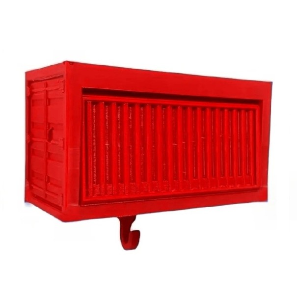 Multifunkčný držiak na kľúče s otváracími dverami 10,3x5x6 cm z PVC na uloženie kľúčov a drobností v predsieni červená