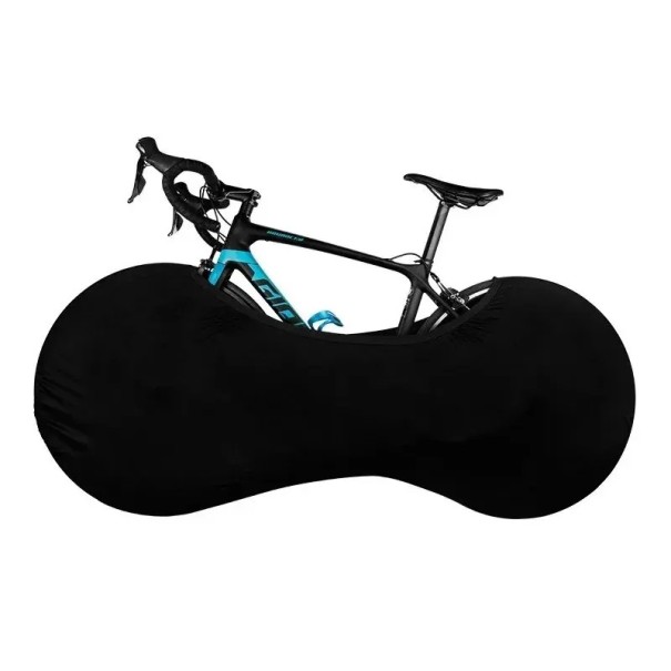 Multifunkčný ochranný kryt na bicykel 150×60 cm Čierny elastický obal Vodeodolný a prachotesný Poťah na bicykel Chráni podlahu aj rám 1