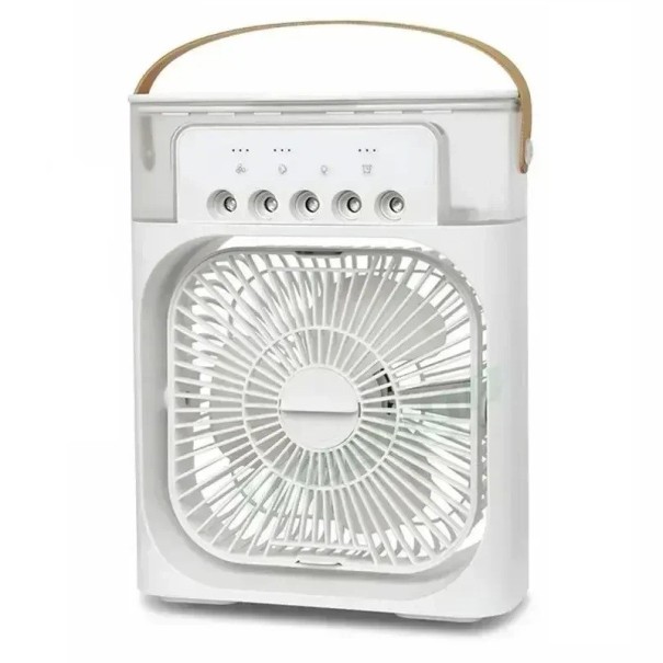 Multifunkčný päťotvorový zvlhčovací ventilátor 5 W Prenosný ochladzovač vzduchu Ultra tichá prevádzka USB napájanie Ideálne pre domácnosť i kanceláriu biela